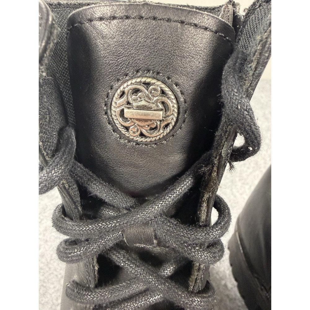 Harley-Davidson Womens 88011 Black Leather Lace Up Side Zip Motorcycle Boots 8.5 - Picture 2 of 9